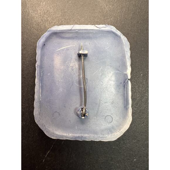 Vintage 1940’s Celluloid Horse Head Brooch/Pin Blue Square Fashion Retro 2" - Picture 4 of 10